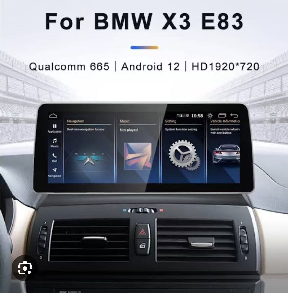 Ecran Android 12,3 pouce BMW X3 , E83